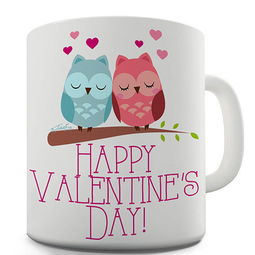 Valentine's Day Owls Ceramic Mug