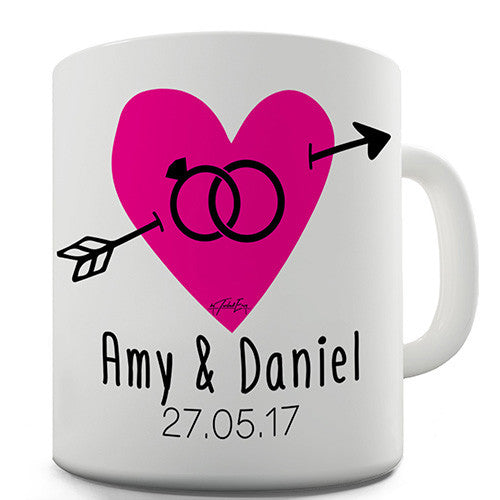 Personalised Cupid's Heart Novelty Mug