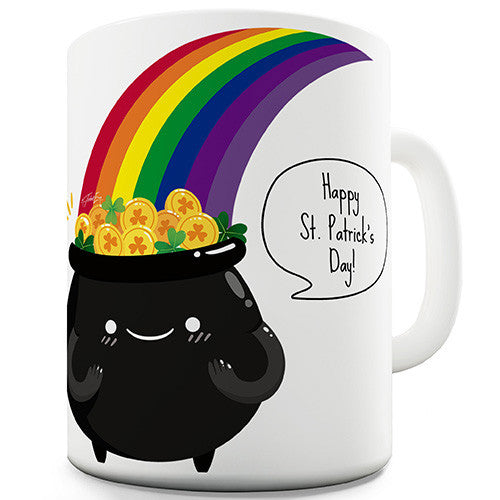 Happy St Patrick's Day Happy Pot of Gold Rainbow Novelty Mug