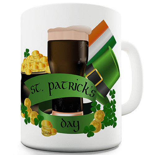 St Patrick's Day Beer Pot of Gold Irish Flag Leprechaun Hat Novelty Mug