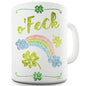 o'Feck Irish Shamrock Rainbow Glitter  Novelty Mug