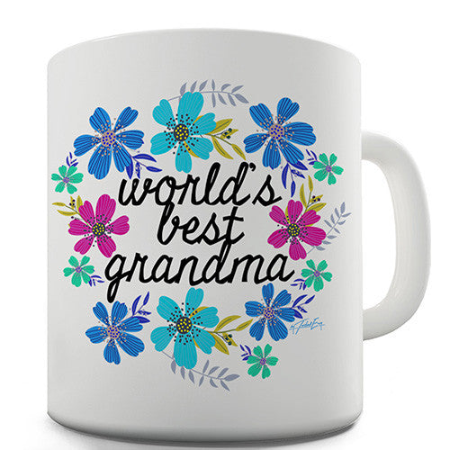 World's Best Grandma Flowers Ceramic Mug