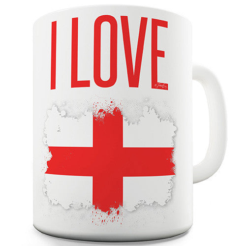 I Love England Paint Splat Funny Mug