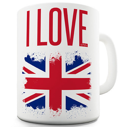 I Love Great Britain Paint Splat Novelty Mug