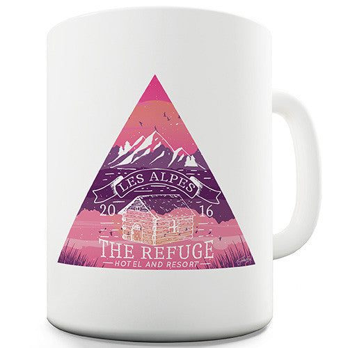 Les Alpes Pink Refuge Triangle Ceramic Mug