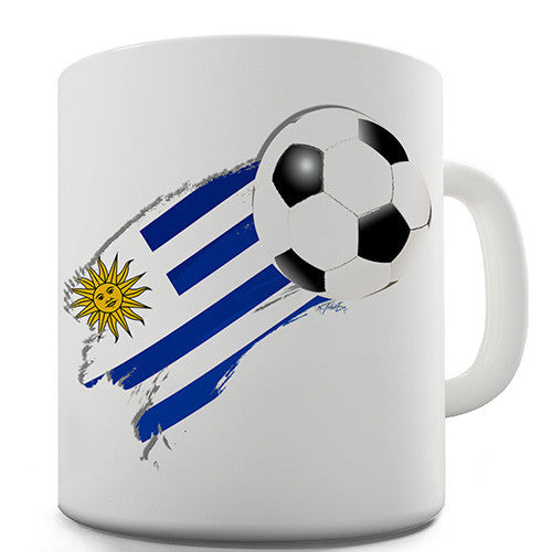 Uruguay Football Flag Paint Splat Ceramic Mug