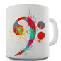 Bass Clef Paint Splats Novelty Mug