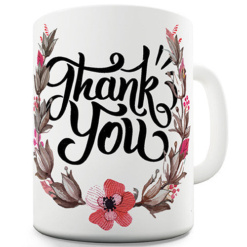 Thank You Floral Ceramic Mug