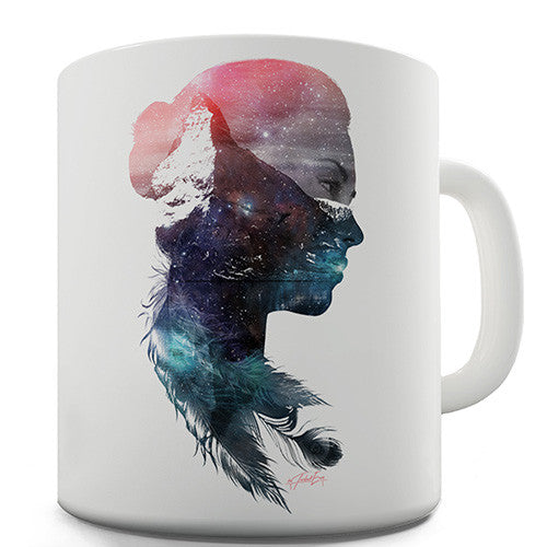 Cosmic Mountain Woman Funny Mug