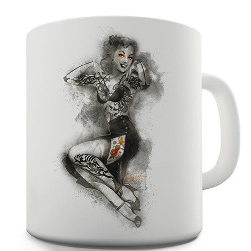 Tattooed Pin Up Lady Ceramic Mug