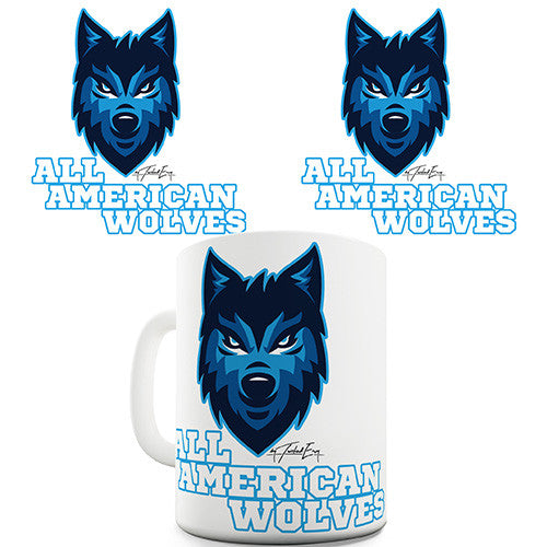 All American Wolves Novelty Mug