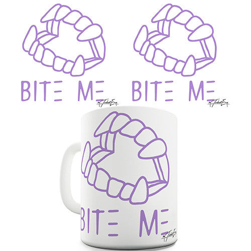 Bite Me Purple Funny Mug