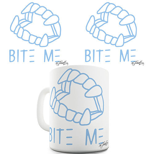 Bite Me Vampire Dentures Novelty Mug