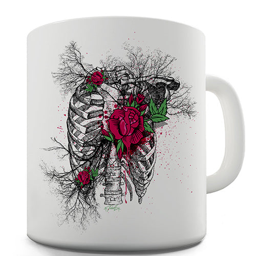 Ribcage And Roses Ceramic Mug