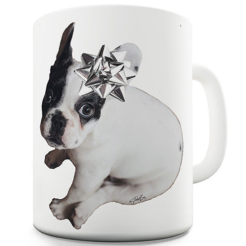 Christmas Frenchie Bow Funny Mug