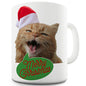 Merry Christmas Cat Speech Bubble Ceramic Mug