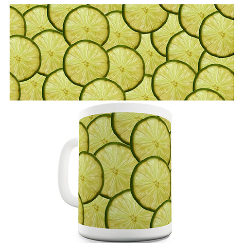 Green Limes Pattern Ceramic Mug