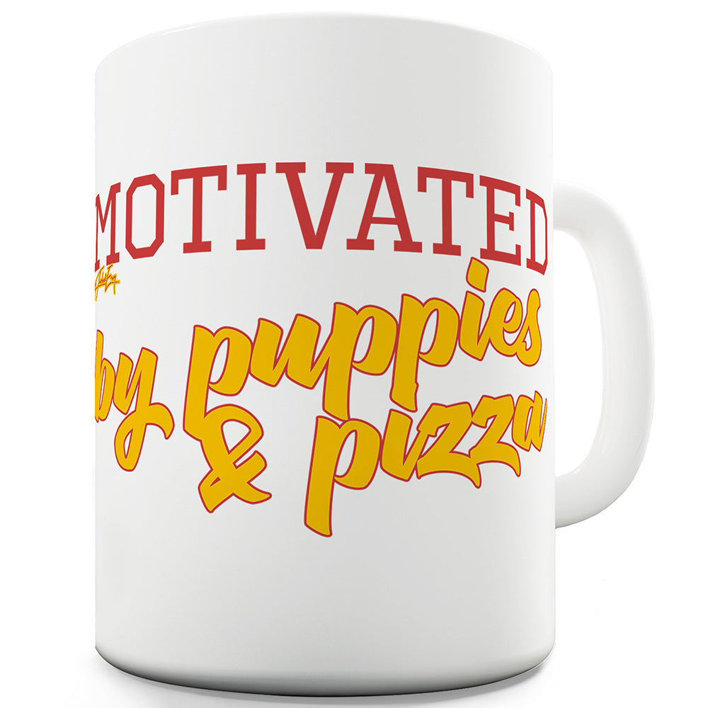 Puppies And Pizza Mug - Unique Coffee Mug, Coffee Cup