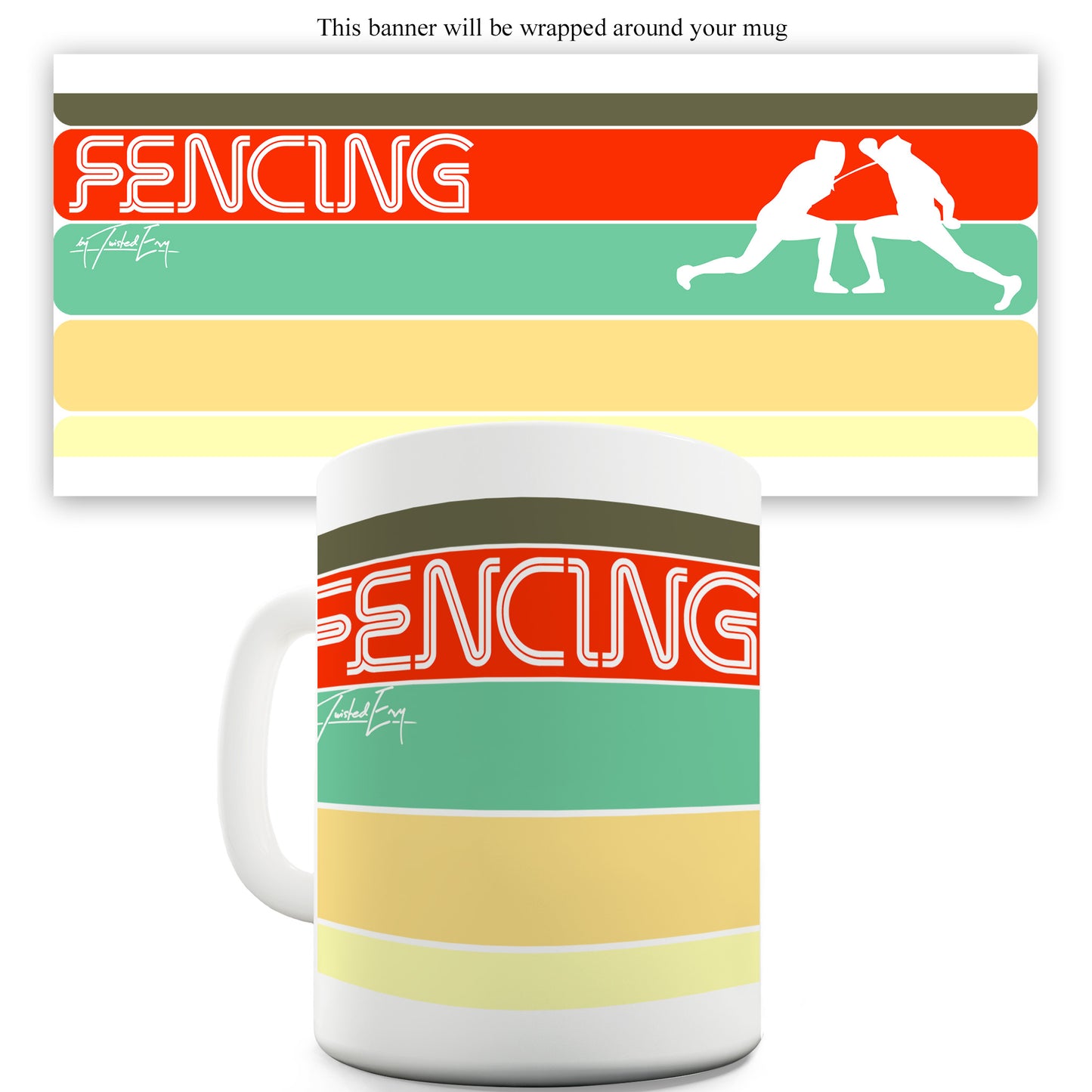 Retro Fencing Ceramic Mug