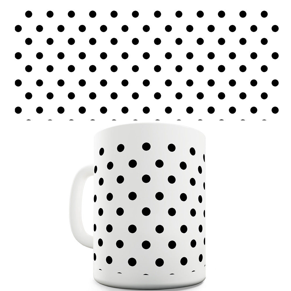 Black Polka Dot Pattern Ceramic Novelty Mug