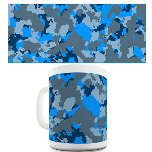 Blue Camouflage Pattern Funny Mug