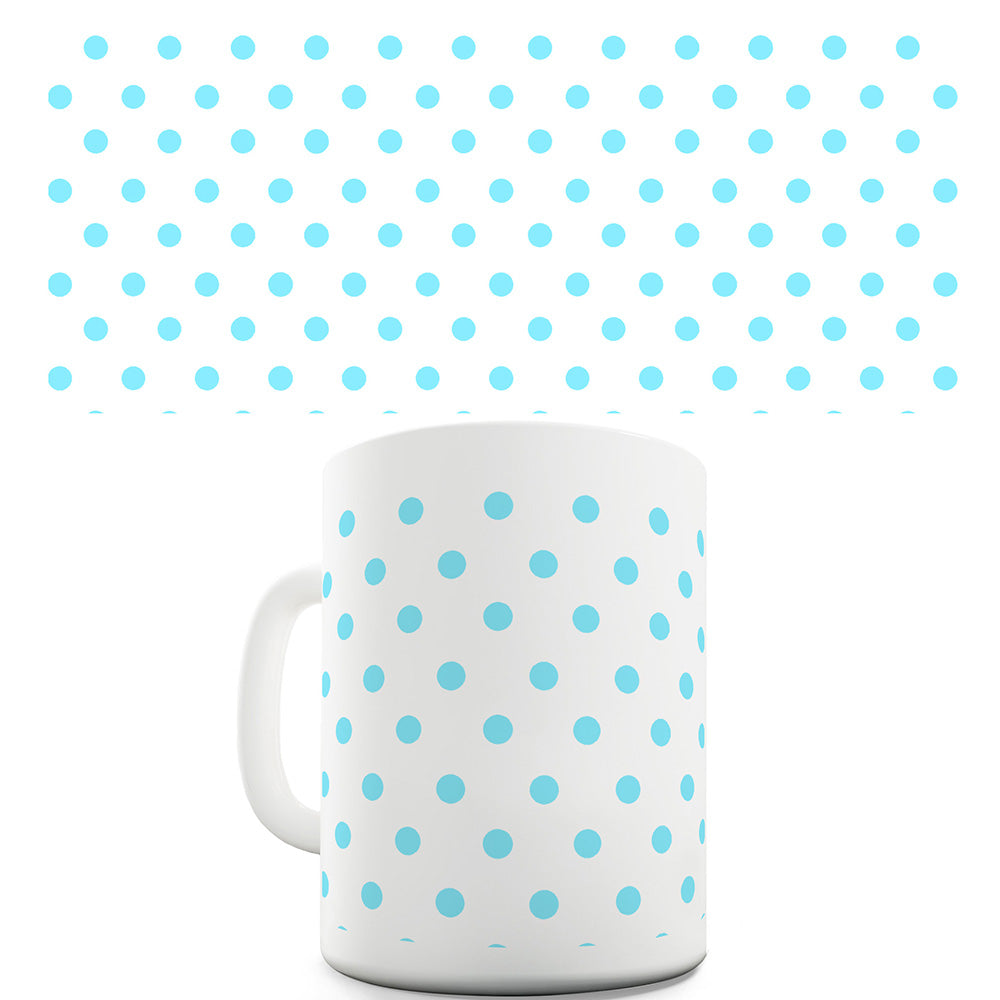 Aqua Polka Dot Pattern Funny Mugs For Women