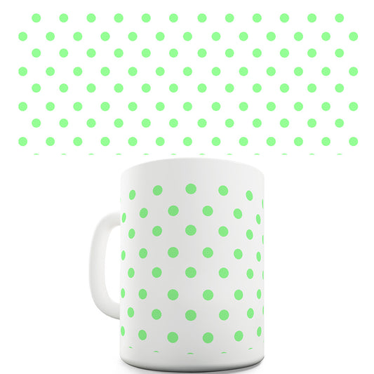 Green Polka Dot Pattern Ceramic Mug