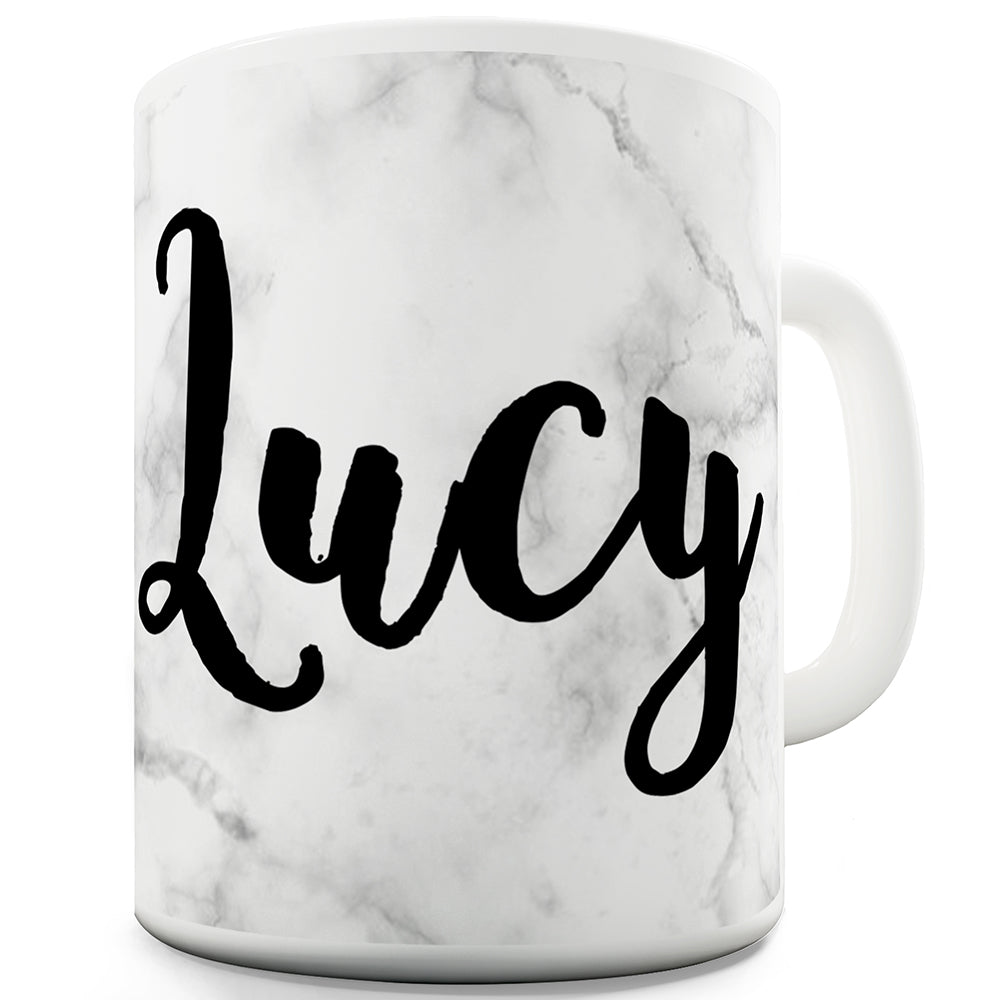 Personalised Marble Effect Name Ceramic Tea Mug