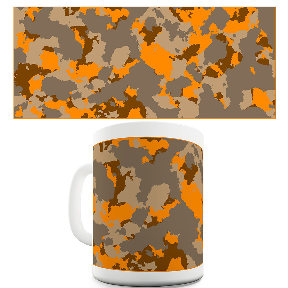 Orange Camouflage Pattern Ceramic Mug Slogan Funny Cup