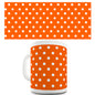 Orange And White Polka Dot Pattern Ceramic Mug