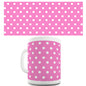 Pink And White Polka Dot Pattern Funny Mugs For Friends