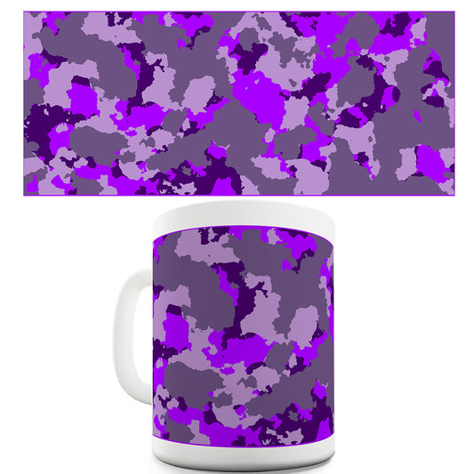 Purple Camouflage Pattern Ceramic Novelty Gift Mug