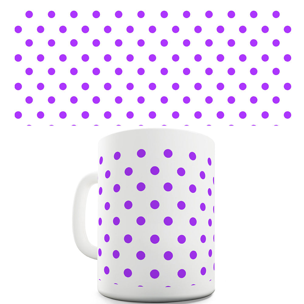 Purple Polka Dot Pattern Ceramic Novelty Gift Mug