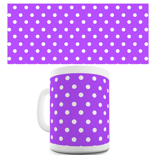 Purple And White Polka Dot Pattern Ceramic Novelty Mug