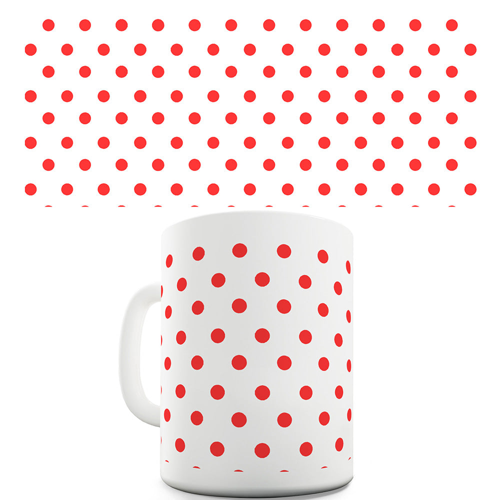 Red Polka Dot Pattern Mug - Unique Coffee Mug, Coffee Cup