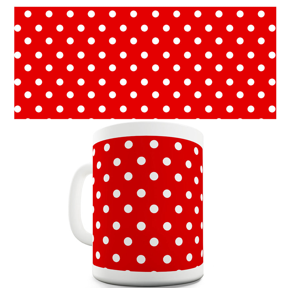 Red And White Polka Dot Pattern Mug - Unique Coffee Mug, Coffee Cup