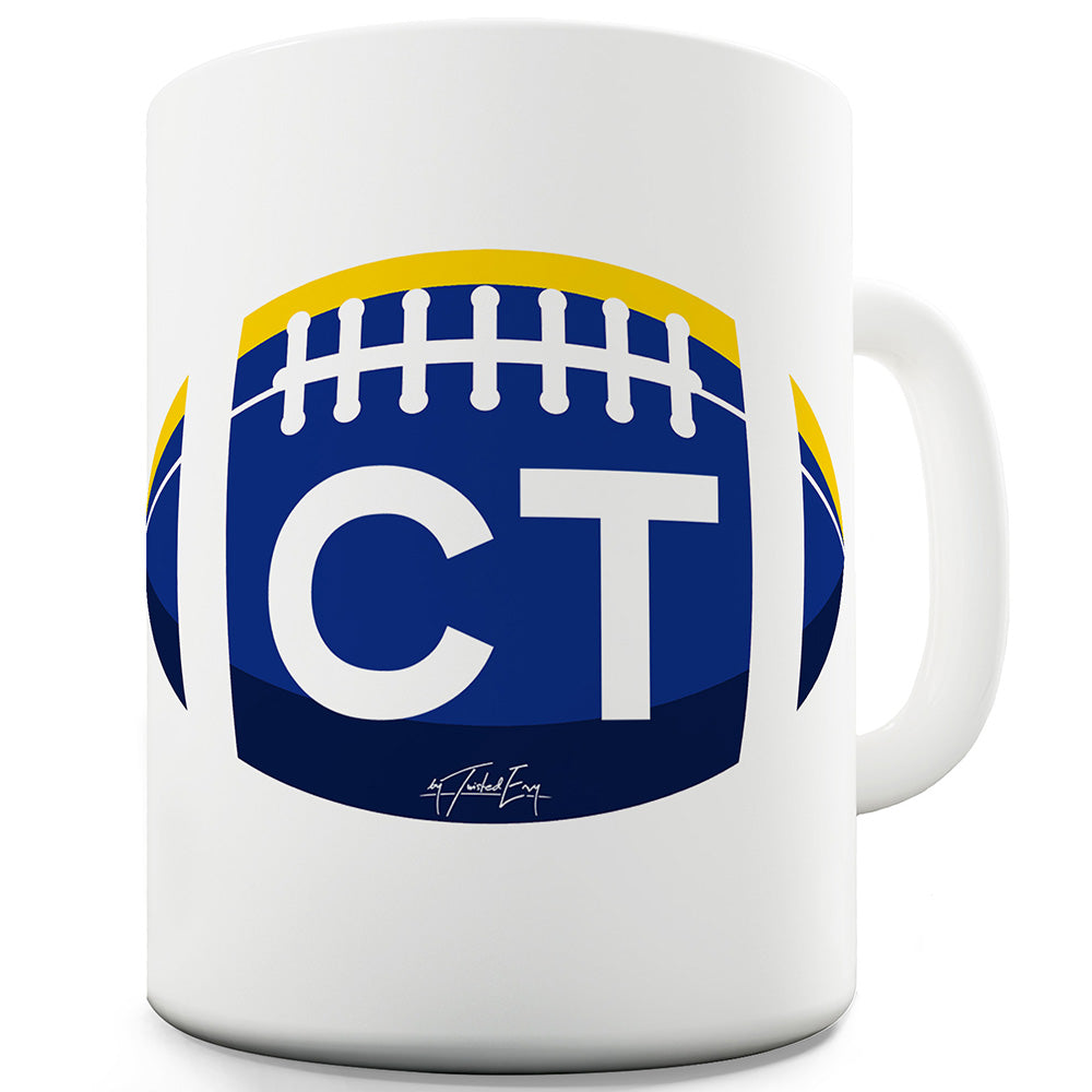 CT Connecticut Football Ceramic Mug