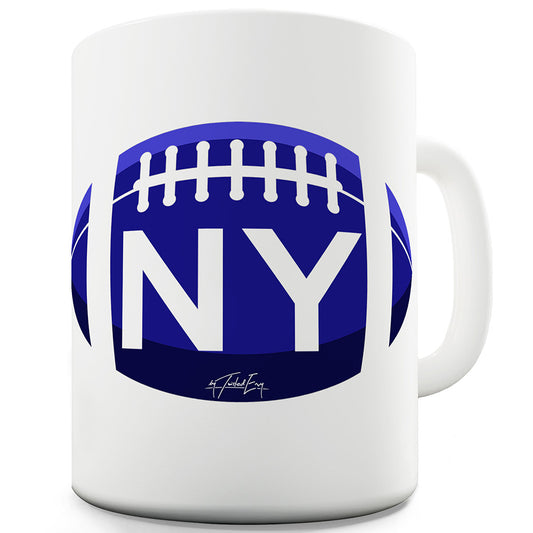 NY New York Football Ceramic Novelty Mug