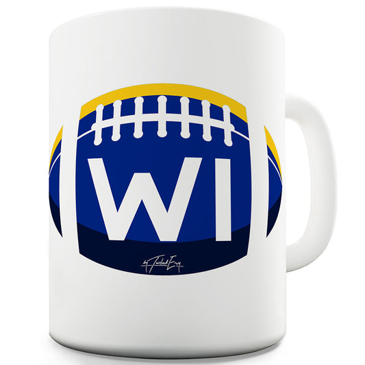 WI Wisconsin Football Ceramic Novelty Gift Mug