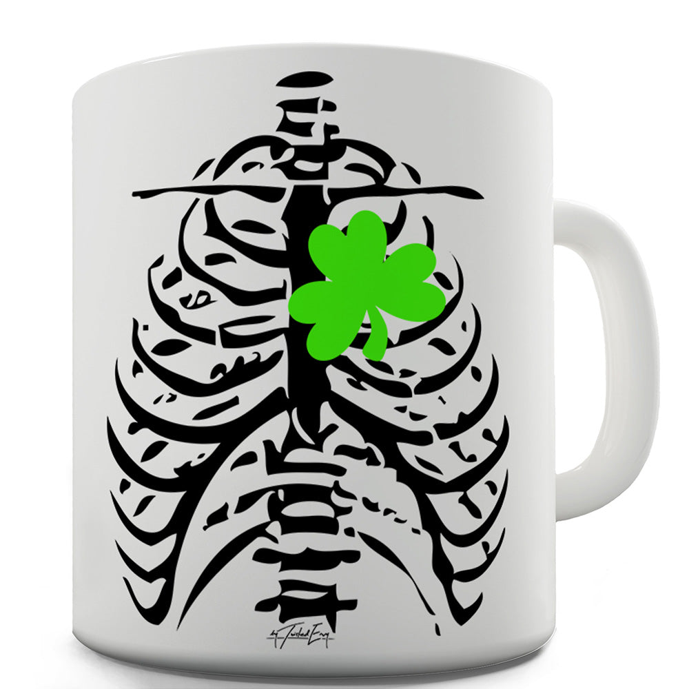 X-ray Irish Shamrock heart Funny Novelty Mug Cup