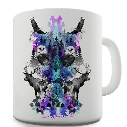 Forest Animals Ink Blot Ceramic Funny Mug