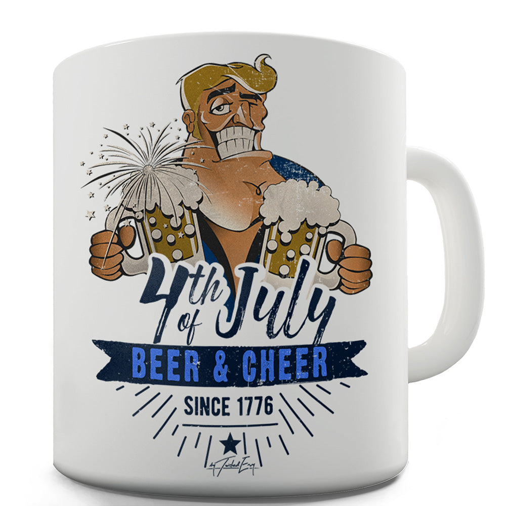 4th July Beer And Cheer Ceramic Tea Mug