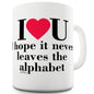 I Heart U Alphabet Funny Mugs For Work