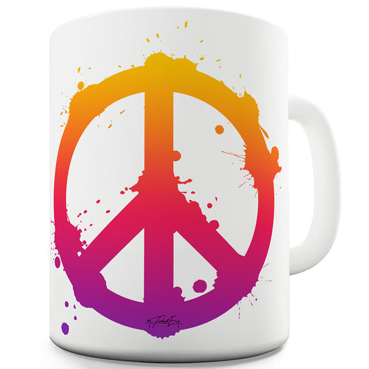 Peace Sign Splats Ceramic Novelty Mug