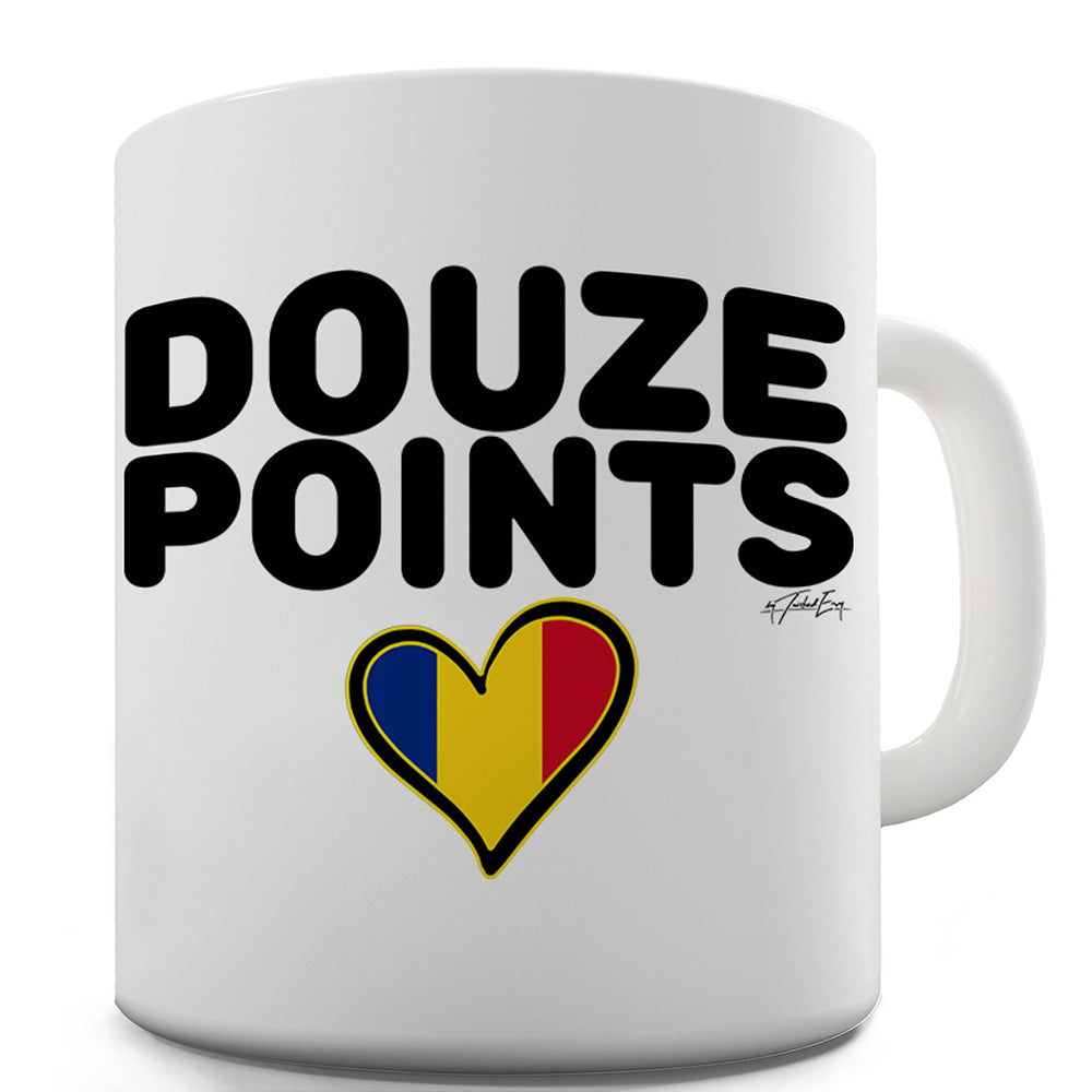 Douze Points Romania Ceramic Mug Slogan Funny Cup