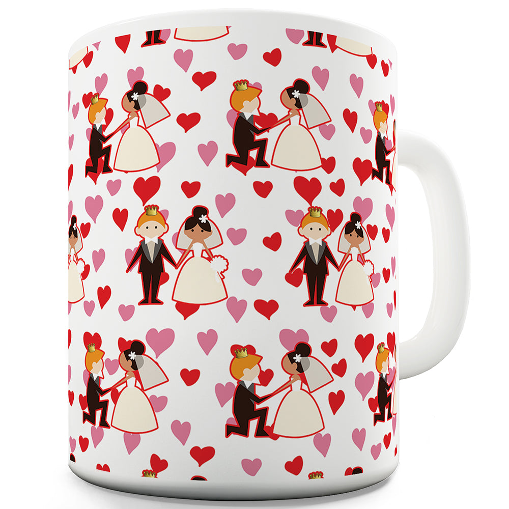 Harry And Meghan Hearts Pattern Ceramic Novelty Mug