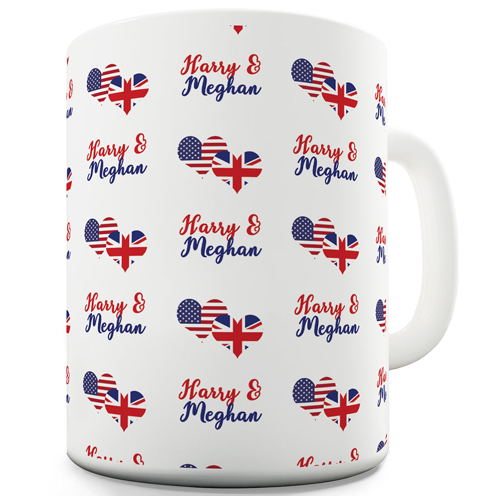 Harry & Meghan USA UK Pattern Funny Mugs For Dad