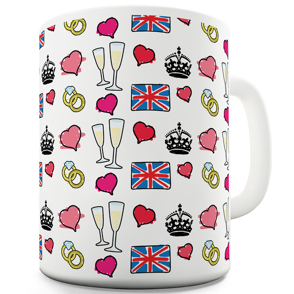 Royal Wedding Symbols Pattern Ceramic Mug