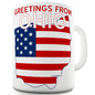 Greetings From Ohio Flag Ceramic Funny Mug