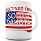 Greetings From South Dakota Flag Funny Mugs For Dad